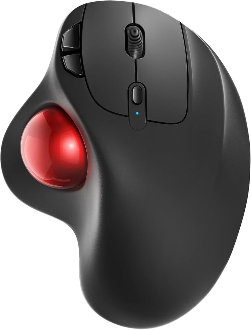 Nulea M501 Vezeték Nélküli Trackball Egér - Újratölthető Ergonomikus Kialakítás, Pontos Követés, 3 Eszköz Csatlakoztatás, Mac/Windows Kompat