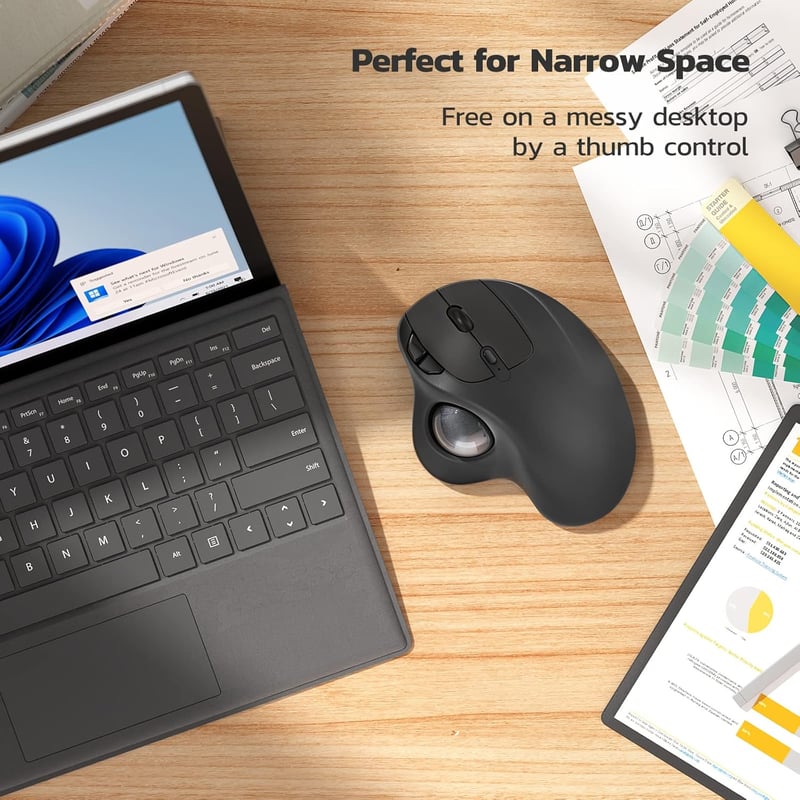 Nulea M501 Wireless Trackball Egér, Ergonomikus Újratölthető Egér