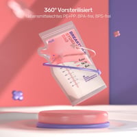 Nuliie 50 db anyatej tároló zsák 250 ml BPA-mentes önálló állású fagyasztható 8