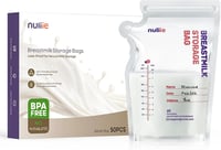 Nuliie 50 db anyatej tároló zsák 250 ml BPA-mentes önálló állású fagyasztható 1