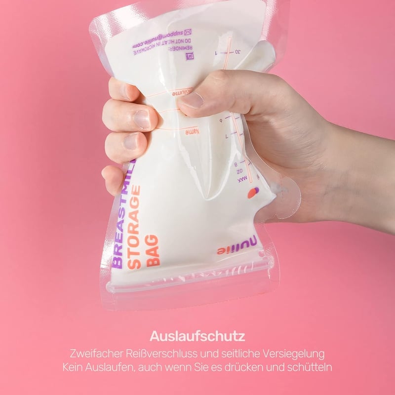 Nuliie 50 db anyatej tároló zsák 250 ml BPA-mentes önálló állású fagyasztható