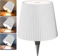 nulmvic LED Üveg Asztali Lámpa Fehér - Töltödhető 5200mAh, Dimmelhető 3 Szín, Érintésvezérlés, IP54 Vízálló 1
