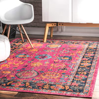 Covor persan nuLOOM RZSW04A Flora – 152 x 226 cm, roz – covor cu model floral pentru living și dormitor 1