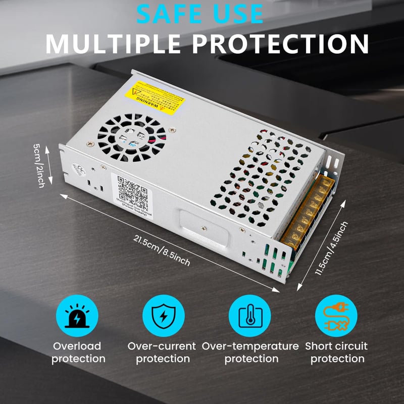 NUOFUWEI 600W 12V 50A Transzformátor LED Szalaghoz CCTV Kamerához Tápegység