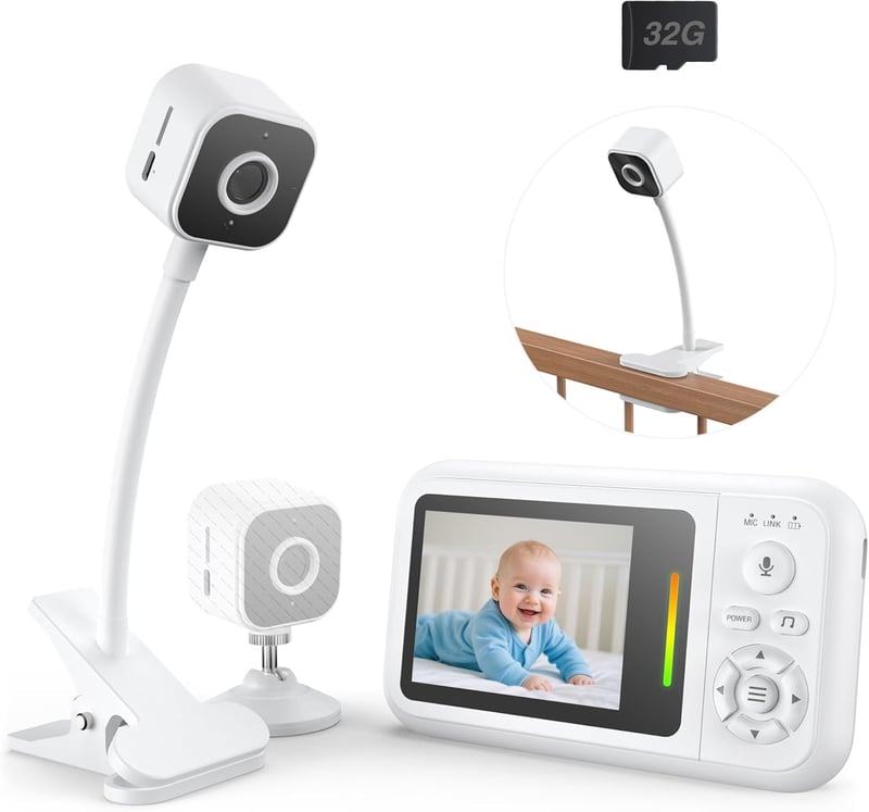 NUOTUN 1080P Babamonitor Kamerával, Éjjellátó, Kétirányú Hang, Sírásdetektálás
