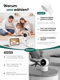 Detská pestúnka NUOTUN s kamerou a držiakom, HD video pestúnka bez Wi-Fi, funkcia nočného videnia, rodičovská jednotka 6