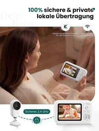 Detská pestúnka NUOTUN s kamerou a držiakom, HD video pestúnka bez Wi-Fi, funkcia nočného videnia, rodičovská jednotka 7