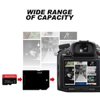 NUOYITKJ 2 buc. Card de memorie Micro SD 256 GB Class 10, card TF cu adaptor, stocare de mare viteză pentru tabletă, cameră foto, dronă 6