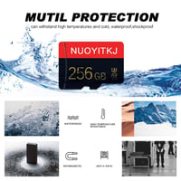 NUOYITKJ 2 buc. Card de memorie Micro SD 256 GB Class 10, card TF cu adaptor, stocare de mare viteză pentru tabletă, cameră foto, dronă 5