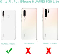 Nupcknn Huawei P30 Lite láncos tok, TPU+PC, levehető zsinórral - fekete 3