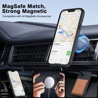Husă Nupcknn pentru iPhone 13, 3 sticle securizate [HD+HD+Anti-Spy], magnetică cu MagSafe, spate mat transparent, carcasă de protecție subțire antisoc 2