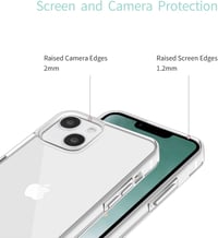Husă Nupcknn din silicon transparent pentru iPhone 14 cu șnur reglabil 1,5 m - negru 5