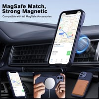 Nupcknn kryt na iPhone 16 s MagSafe, 3 tvrdené sklá, HD a protipohľadový filter, priehľadná matná zadná strana, nárazuvzdorný, odolný voči poškriabaniu, tmavomodrý 2