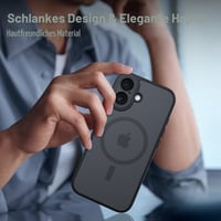 Nupcknn kryt na iPhone 17 s MagSafe, 3 tvrdenými sklami (HD a ochranné sklo proti nahliadnutiu), priehľadný matný čierny nárazuvzdorný tenký obal na telefón s ochranou fotoaparátu 6
