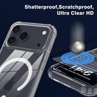 Priehľadný kryt Nupcknn MagSafe pre iPhone 17 Pro s remienkom na krk, nastaviteľnou šnúrkou a 2 kusmi tvrdeného skla, magnetické puzdro na telefón s retiazkou 6