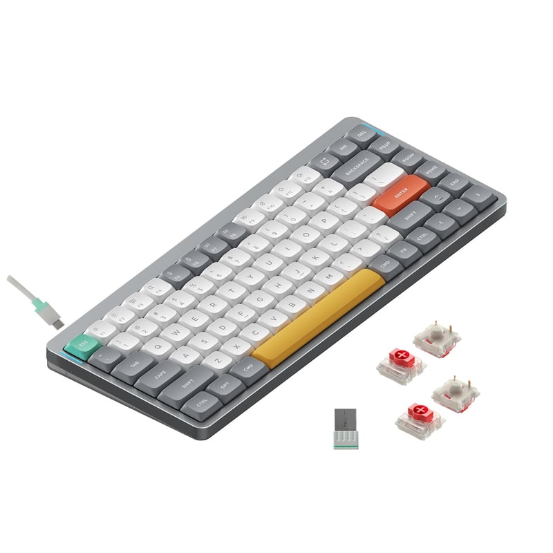Bezdrôtová mechanická klávesnica NuPhy Air75 V2, 75 %, Bluetooth 5.1/2.4G – Lunar Gray