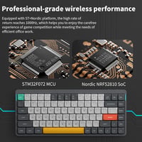 nuphy Air75 V2 Vezeték nélküli mechanikus billentyűzet, 84 gomb RGB, Bluetooth 5.1, 2.4G, szürke 6