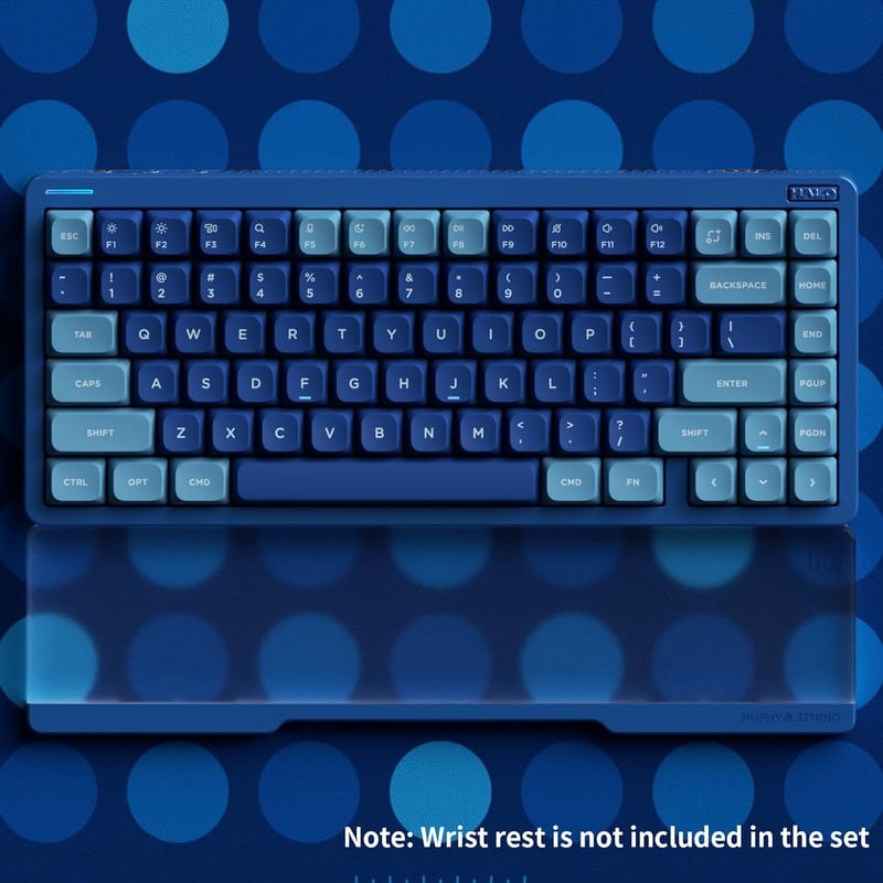 nuphy Halo75 V2 Wireless Mechanikus Gamer Billentyűzet 75% RGB Backlit Bluetooth 2.4GHz USB-C Kék