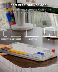 Bezdrôtová nízkoprofilová mechanická klávesnica NuPhy Air75 – 75 % rozloženie, 80 kláves, RGB, BT/2.4G/USB-C, hot-swap, PBT klávesy, spínače Silver Nano 4