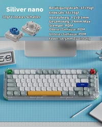 Bezdrôtová nízkoprofilová mechanická klávesnica NuPhy Air75 – 75 % rozloženie, 80 kláves, RGB, BT/2.4G/USB-C, hot-swap, PBT klávesy, spínače Silver Nano 6