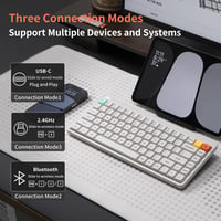 Bezdrôtová mechanická klávesnica NuPhy Node75, 75 % rozloženie, 84 kláves, Bluetooth/2,4 GHz/USB-C, dotykové gestá, PBT klávesy, hot-swap 2