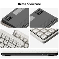 Bezdrôtová mechanická klávesnica NuPhy Node75, 75 % rozloženie, 84 kláves, Bluetooth/2,4 GHz/USB-C, dotykové gestá, PBT klávesy, hot-swap 8