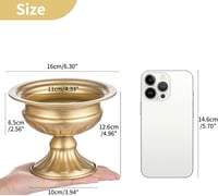 NUPTIO 2 db Mini Fém Urna Váza Esküvői Asztali Dekoráció Virágváza 12,6 cm Trombita Forma 4