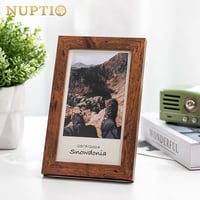 NUPTIO 3 db Fa Képkeret 10x15 cm, Írható Vintage Fotókeret Barna Asztali Dekoráció 3