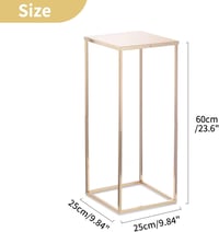 Nuptio Arany Fém Váza Szett - 60 cm Magas Geometrikus Virágtartó Állvány Esküvői Dekorációhoz, Rendezvényekhez - 2 db Négyszögletes Padlóváz 5