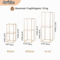 NUPTIO Zlatý kovový stojan na kvety – 60/80/100 cm vysoká, 2-poschodová dekoratívna kovová váza na svadbu a do domácnosti 5