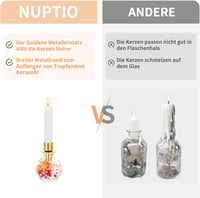 NUPTIO arany üveg gyertyatartó szárított virágokkal, adventi koszorú, asztali dekoráció 6