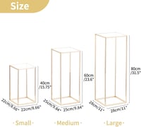 Nuptio arany váza esküvői dekorációhoz 3 db magas fém virágállvány 40-80 cm 6