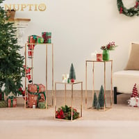 Nuptio arany váza esküvői dekorációhoz 3 db magas fém virágállvány 40-80 cm 4