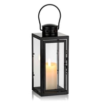NUPTIO Crni Metalni Lampion 24 cm - Vanjski/Unutarnji Svijećnjak, Otporan na Vremenske Uvjete, Vrtna Dekoracija, Držač za Grobne Svijeće, Božićni Ukras 8