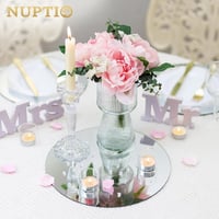 NUPTIO Kerek Tükör Üvegtálca - 12 db 30 cm-es Tükrös Alátét Gyertyákhoz, Esküvői Asztaldíszekhez, Lakásdekorációhoz 2