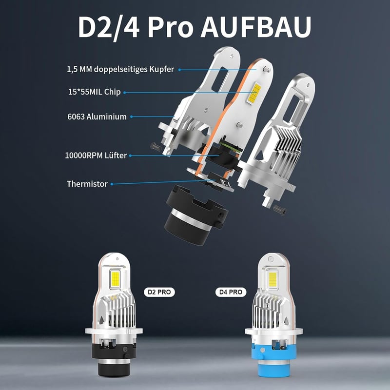 NUROTA D2S Xenon izzó 35W 6000K fehér 2db HID fényszóró