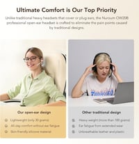 Nuroum OW20B Beige Open Ear Bluetooth fejhallgató zajcsökkentő mikrofonnal, némító kapcsoló, Bluetooth 5.3 dual csatlakozás, 15 óra, irodába 2