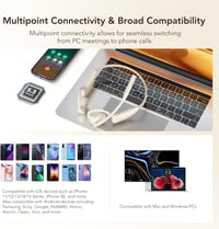 Nuroum OW20B Beige Open Ear Bluetooth fejhallgató zajcsökkentő mikrofonnal, némító kapcsoló, Bluetooth 5.3 dual csatlakozás, 15 óra, irodába 4