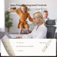 Nuroum OW20B Beige Open Ear Bluetooth fejhallgató zajcsökkentő mikrofonnal, némító kapcsoló, Bluetooth 5.3 dual csatlakozás, 15 óra, irodába 5