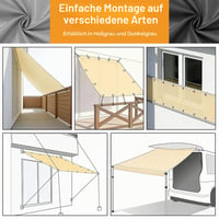 Vela de umbrire NUTKIT, impermeabilă, 1,5x2 m, formă dreptunghiulară, protecție termică, antracit, pânză de umbrire pentru terasă exterioară 6
