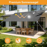 Vela de umbrire NUTKIT, impermeabilă, 1,5x2 m, formă dreptunghiulară, protecție termică, antracit, pânză de umbrire pentru terasă exterioară 3
