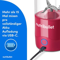 NutriBullet Hordozható Smoothie Mixer 475ml BPA-Mentes Pohár Vezeték Nélküli Töltöltethető 3