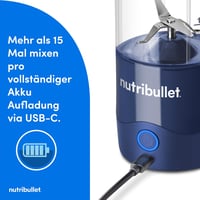 NutriBullet Portable 475ml Smoothie Maker Wireless Akkumulátoros Mini Mixer Kék 4