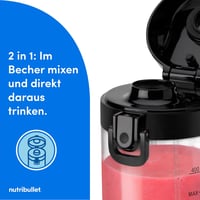 NutriBullet Portable 475ml Smoothie Maker Wireless Akkumulátoros Mini Mixer Fekete 5