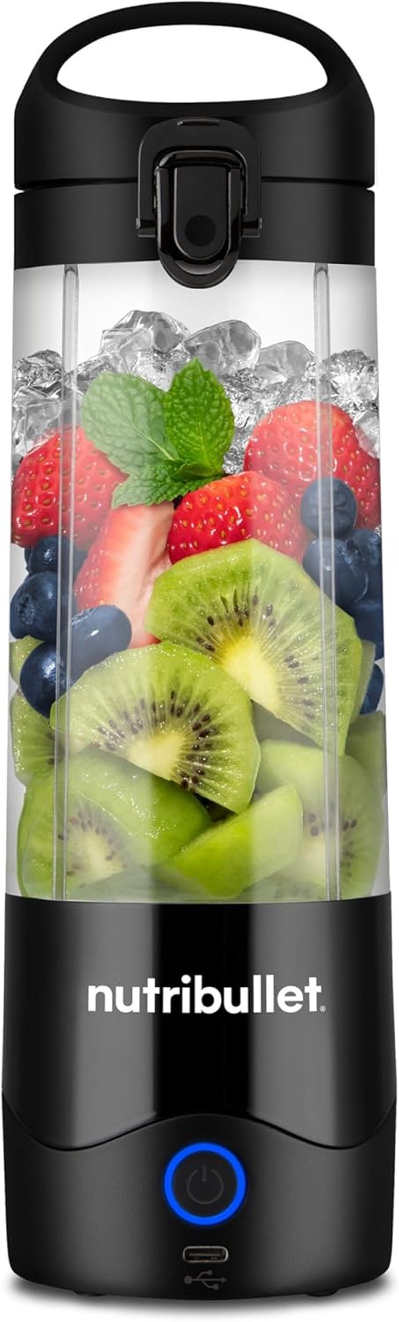 NutriBullet Portable 475ml Smoothie Maker Wireless Akkumulátoros Mini Mixer Fekete