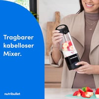 NutriBullet Portable 475ml Smoothie Maker Wireless Akkumulátoros Mini Mixer Fekete 2
