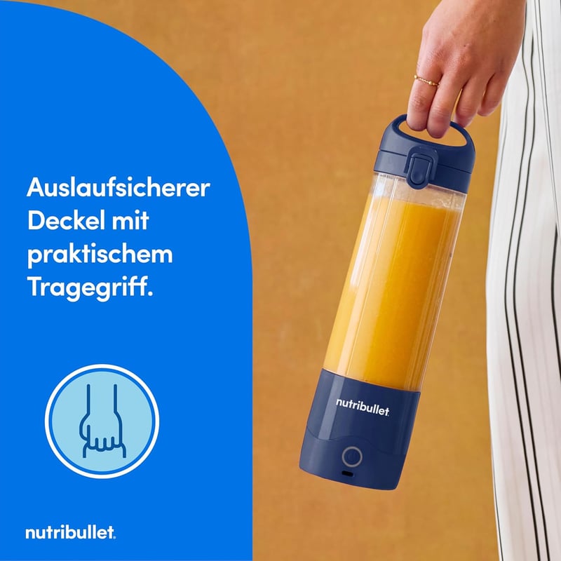 NutriBullet Portable 475ml Smoothie Maker Wireless Akkumulátoros Mini Mixer Kék