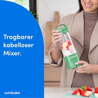 NutriBullet Portable NBP003LG Hordozható Turmixgép 475ml, Újratölthető, USB-C, Világoszöld 2