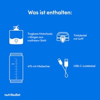 NutriBullet Portable NBP003LG Hordozható Turmixgép 475ml, Újratölthető, USB-C, Világoszöld 8