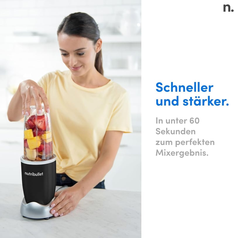 NutriBullet Pro 900W Turmixgép Fekete - Gyors Smoothie Készítő 700ml Pohárral
